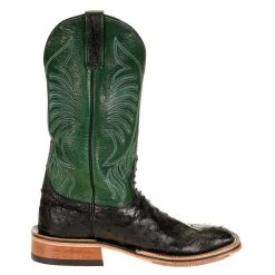 Rios Of Mercedes Men's Anderson Bean Ride Ready Black Full Quill Ostrich 13in. Jade Navajo Top Cowboy Boot -Ariat Sales Store 323500 4
