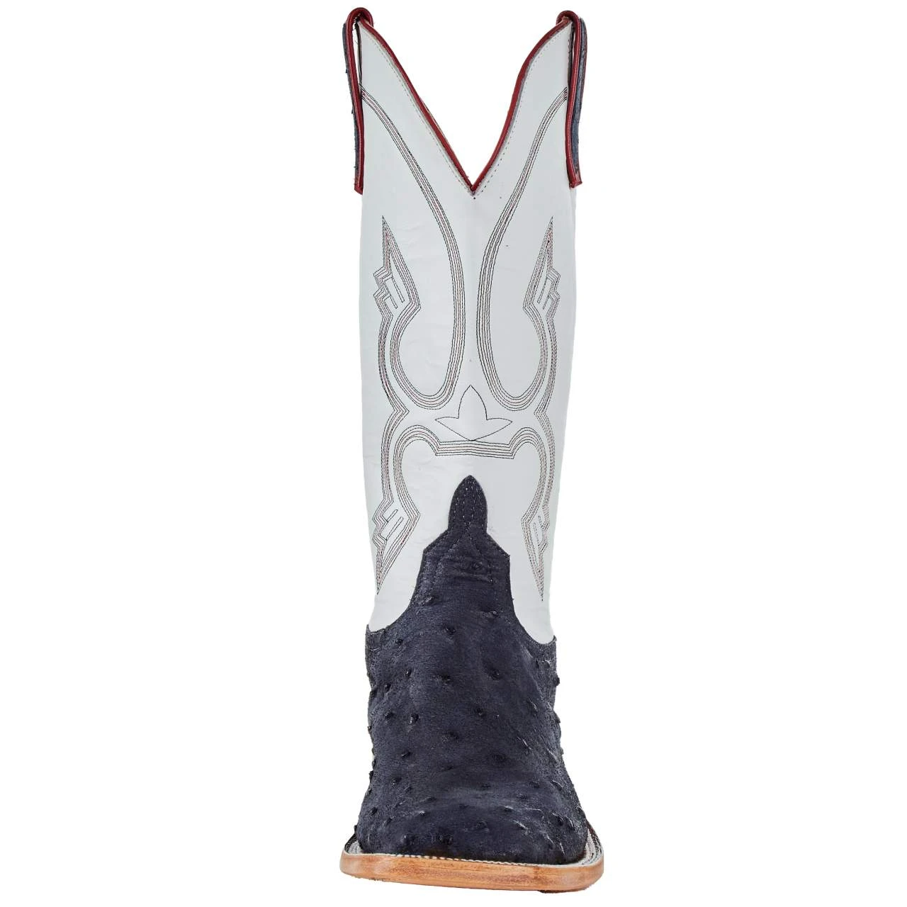 Anderson Bean Mens Deep Navy Full Quill Ostrich 13 White Glove Top Square Top 2 Anderson Bean Mens Deep Navy Full Quill Ostrich 13 White Glove Top Square Top - Image 2