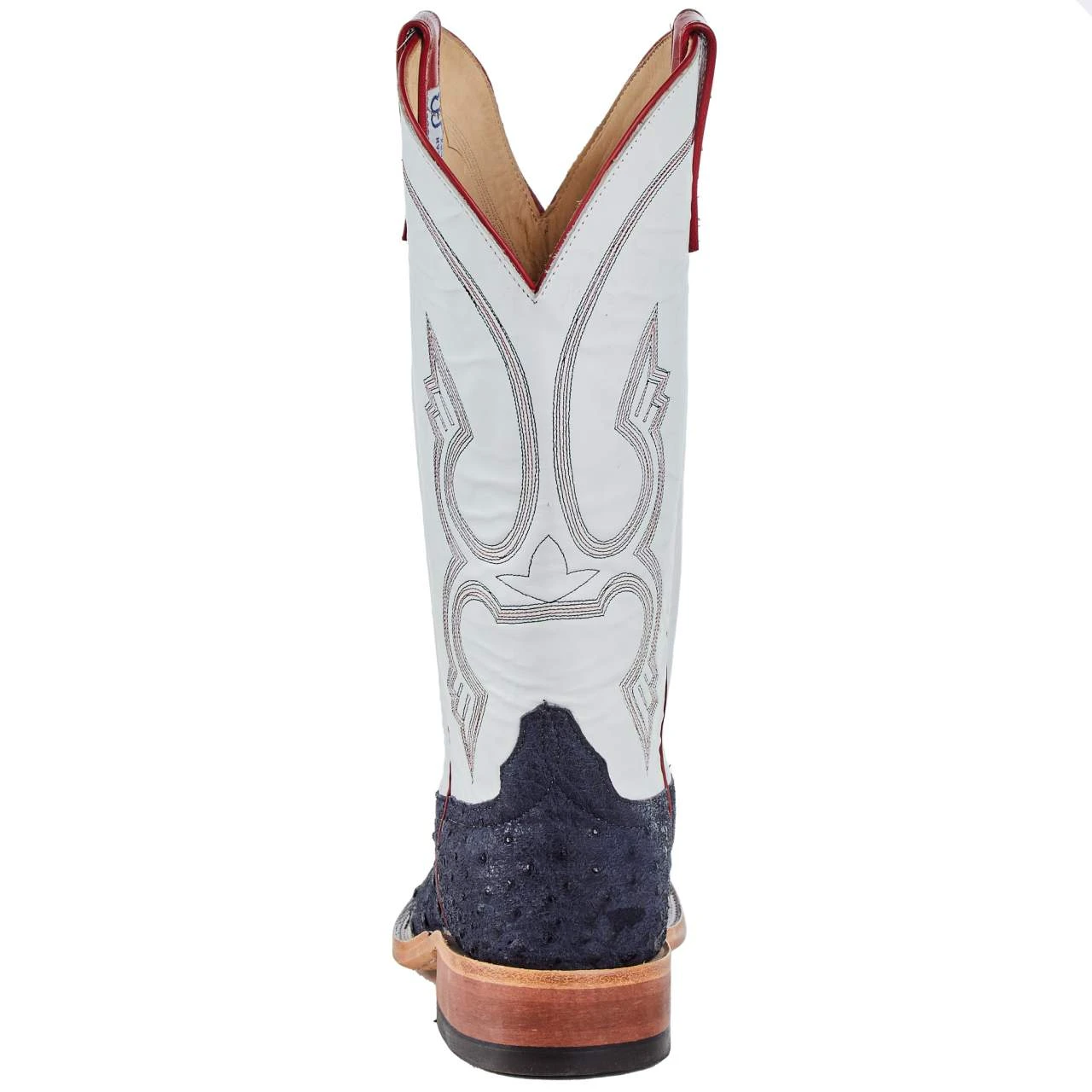 Anderson Bean Mens Deep Navy Full Quill Ostrich 13 White Glove Top Square Top 4 Anderson Bean Mens Deep Navy Full Quill Ostrich 13 White Glove Top Square Top - Image 4