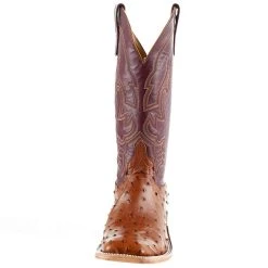 Anderson Bean Men'sAnderson Bean Peanut Full Quill Ostrich 13in. Burgundy Glove Top Boots -Ariat Sales Store 332396 2