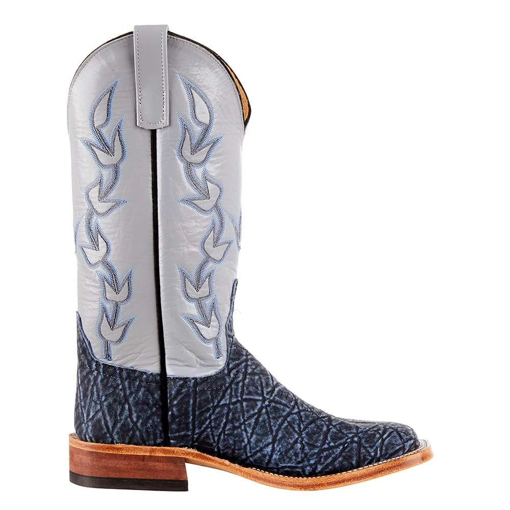 Anderson Bean Men`s Blue Safari Elephant 13in Pebble Kidskin Top Square Toe Boot 5 Anderson Bean Men`s Blue Safari Elephant 13in Pebble Kidskin Top Square Toe Boot - Image 5