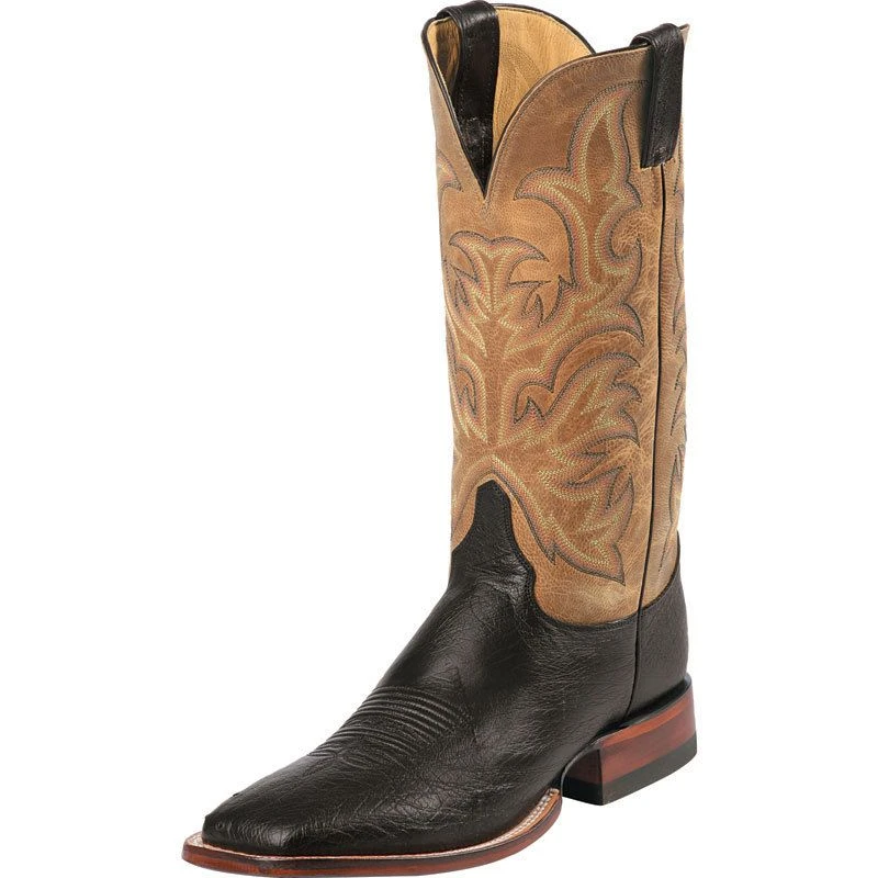 Justin Boots Men's Justin AQHA Remuda Series Black Smooth Ostrich Cowboy Boots 1 Justin Boots Men's Justin AQHA Remuda Series Black Smooth Ostrich Cowboy Boots