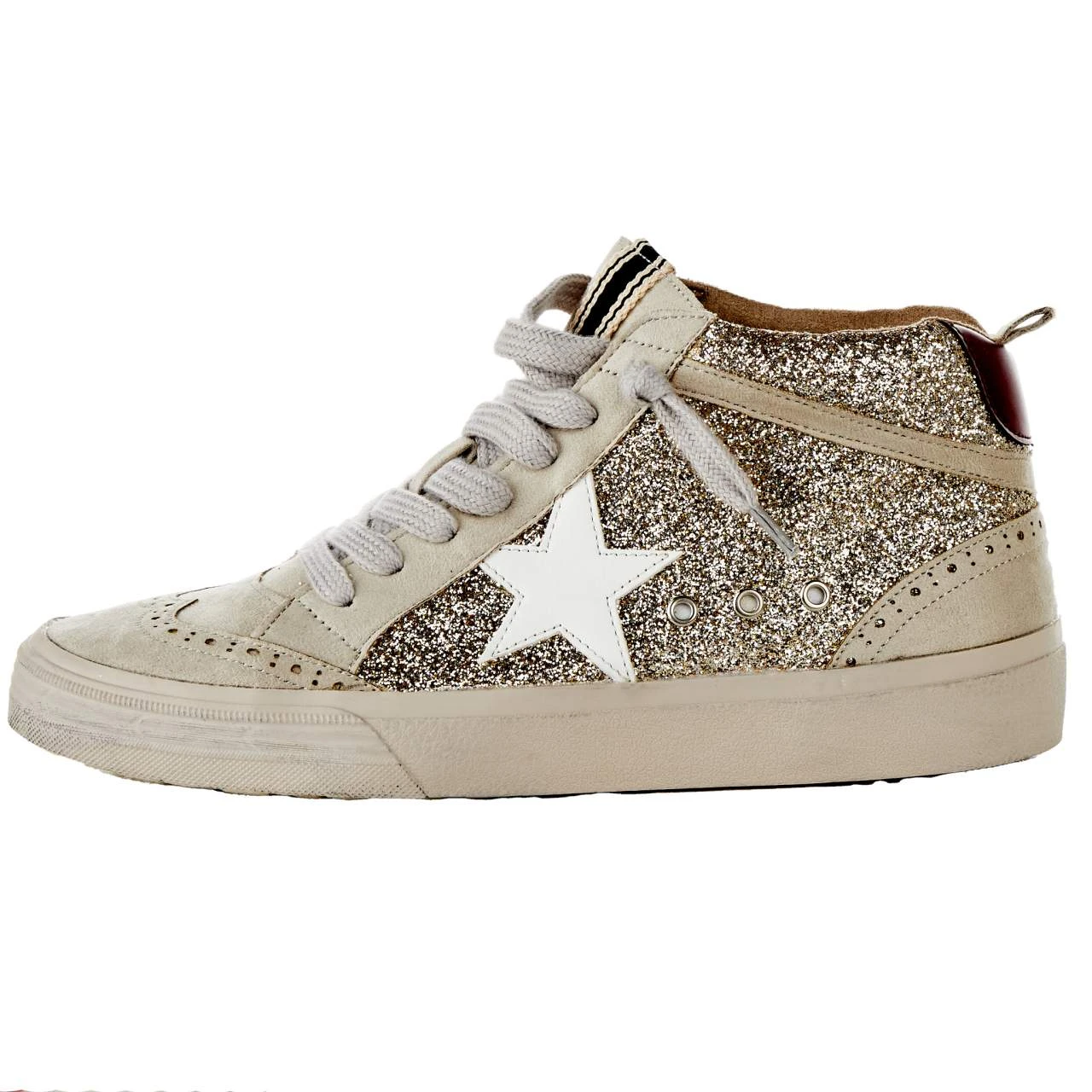 Shu Shop Ladies Gold Glitter Paulina High Top Casual Shoe 3 Shu Shop Ladies Gold Glitter Paulina High Top Casual Shoe - Image 3