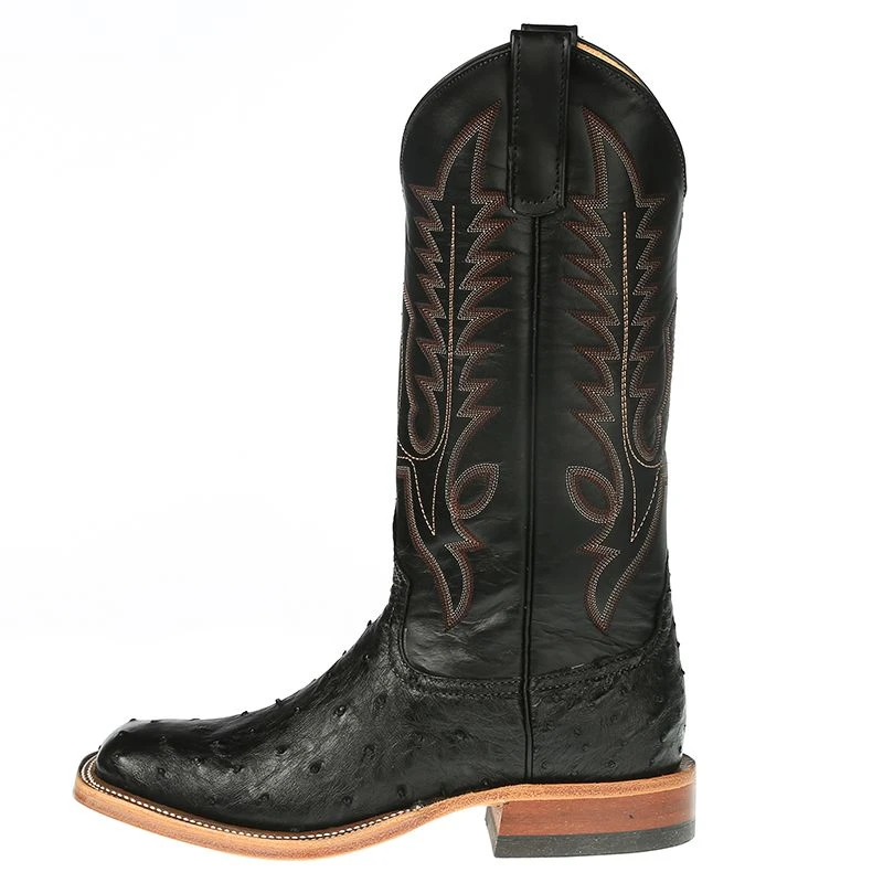 Anderson Bean Men's Black Full Quill Ostrich Cowboy Boots 3 Anderson Bean Men's Black Full Quill Ostrich Cowboy Boots - Image 3