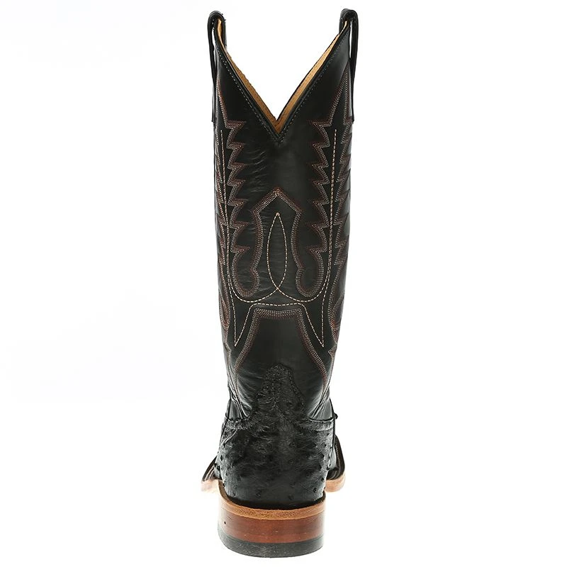 Anderson Bean Men's Black Full Quill Ostrich Cowboy Boots 4 Anderson Bean Men's Black Full Quill Ostrich Cowboy Boots - Image 4
