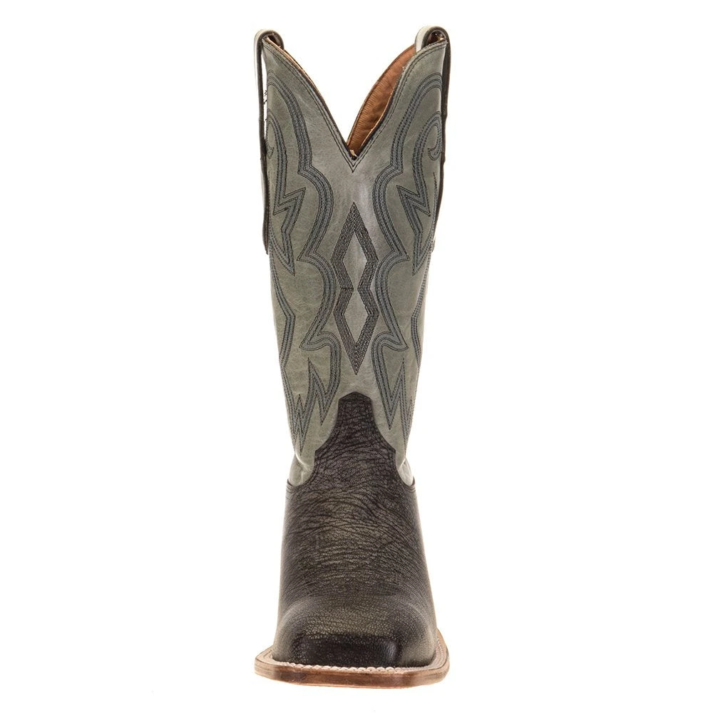 Justin Boots Men's AQHA Antracite Goat 13in. Seaglass Cowhide Top Square Toe 2 Justin Boots Men's AQHA Antracite Goat 13in. Seaglass Cowhide Top Square Toe - Image 2
