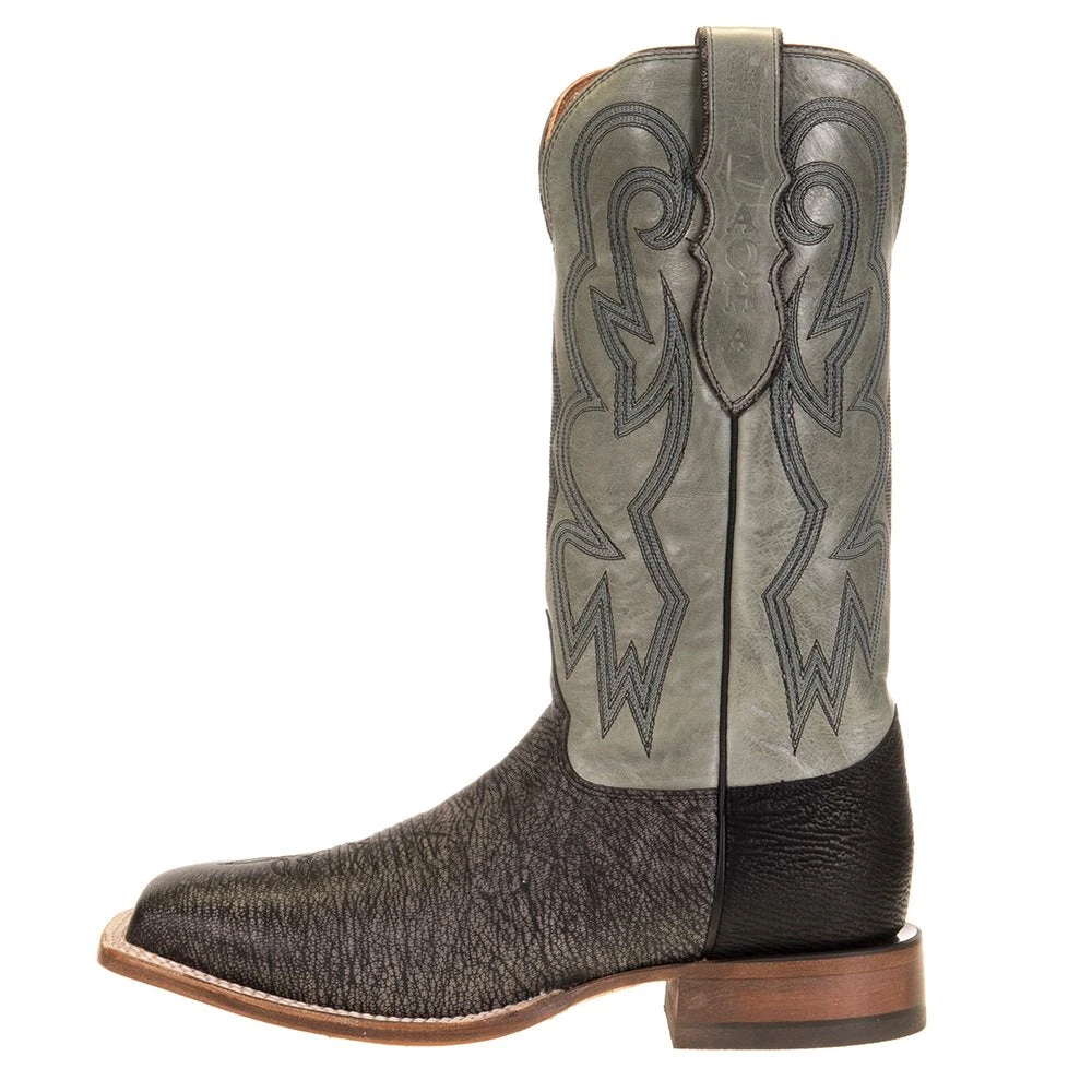 Justin Boots Men's AQHA Antracite Goat 13in. Seaglass Cowhide Top Square Toe 3 Justin Boots Men's AQHA Antracite Goat 13in. Seaglass Cowhide Top Square Toe - Image 3