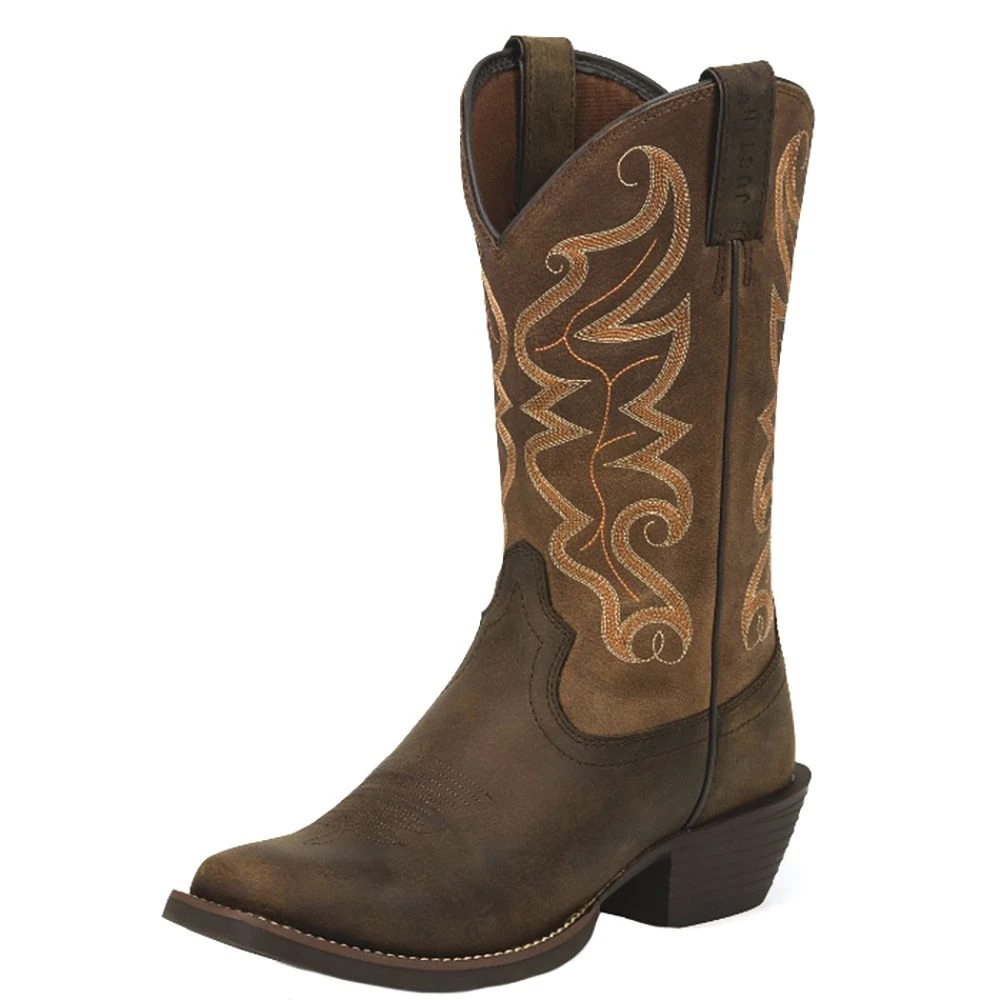 Justin Boots Men's Waxy Brown-12in Brown Aspart Top 2 Justin Boots Men's Waxy Brown-12in Brown Aspart Top - Image 2