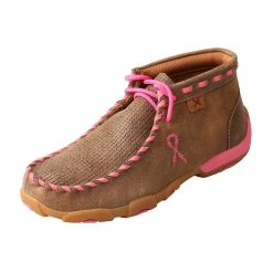 Girl's Twisted X Breast Cancer Awareness Bomber Brown Patchwork Moccasin