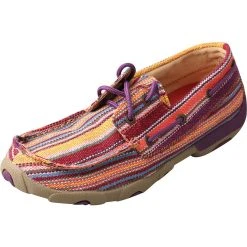 Twisted X Women's Purple Multi Canvas Bomber Boat Shoes