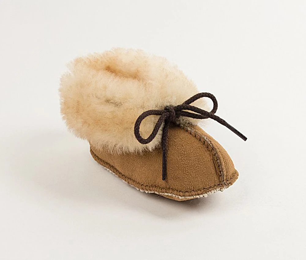 Minnetonka Girl's Minnetonka Golden Tan Sheepskin Bootie 1 Minnetonka Girl's Minnetonka Golden Tan Sheepskin Bootie