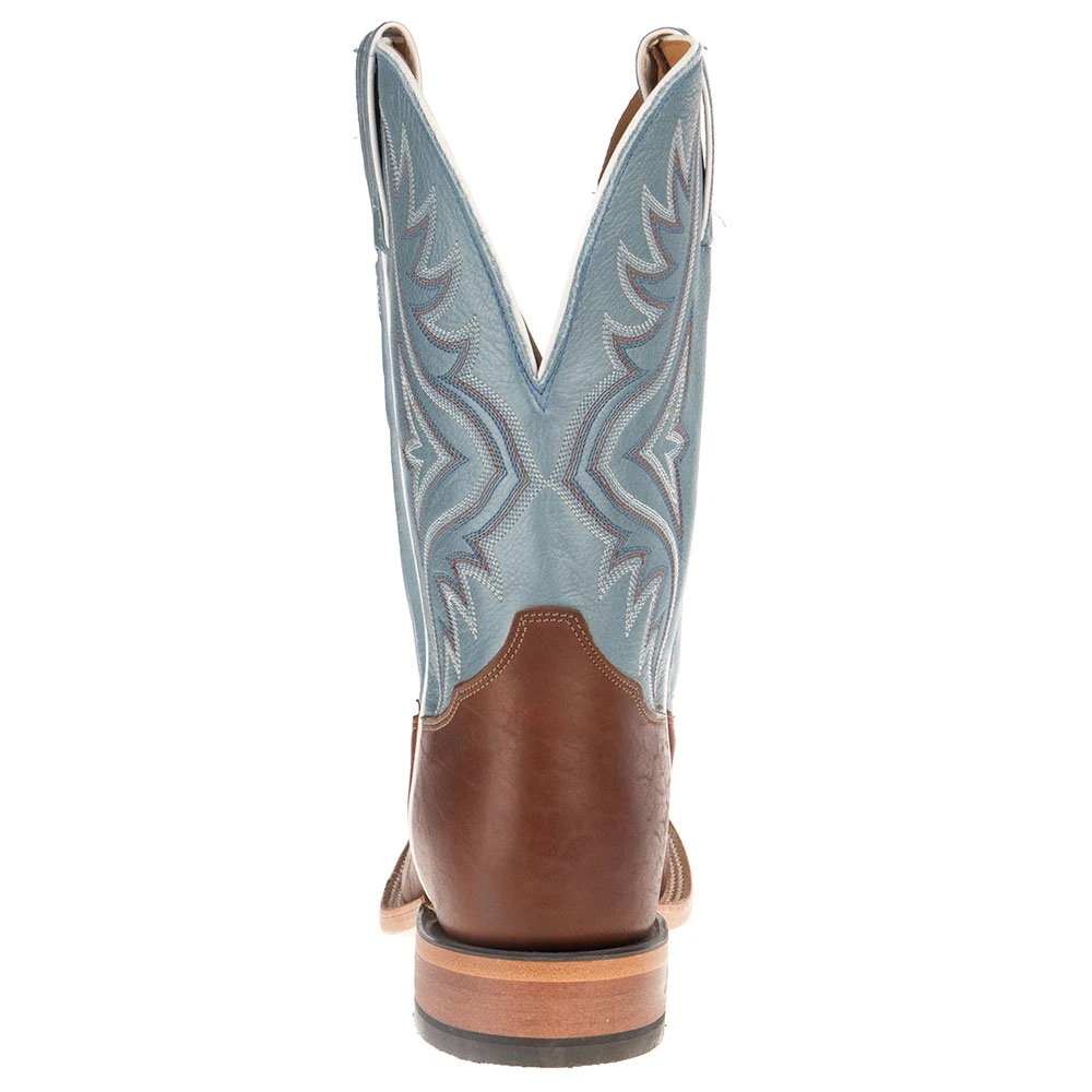 Tony Lama Men's Americana Pecan Bison Baltic Blue Cowboy Boot 4 Tony Lama Men's Americana Pecan Bison Baltic Blue Cowboy Boot - Image 4
