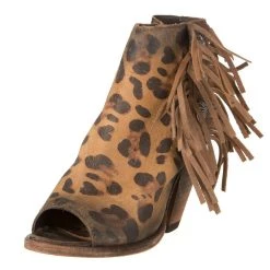 Liberty Black Chita Miel Tan Open Toe With Fringe Booties