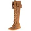 Minnetonka Women's Front Lace Knee High Dusty Brown Boots