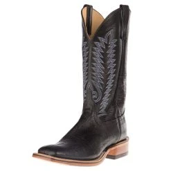Anderson Bean Men's NRS Ride Ready Black Smooth Ostrich Cowboy Boots