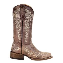 Corral Kids Brown And Bone Embroidery Square Toe Boots 9 Corral Kids Brown And Bone Embroidery Square Toe Boots -Ariat Sales Store A2980 9764