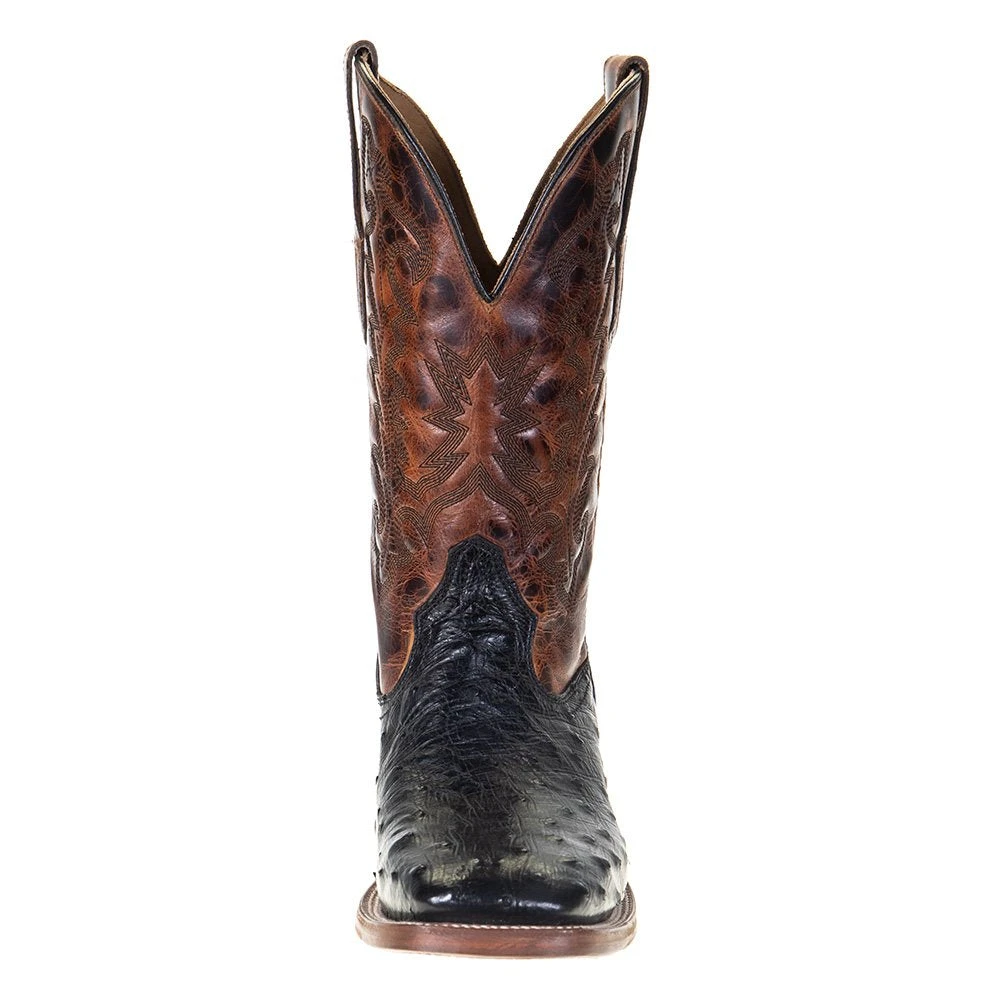 Corral Men's Rodeo Performance Black Full Quill Ostrich 12in. Brown Embroidery Top Square Toe Boot 2 Corral Men's Rodeo Performance Black Full Quill Ostrich 12in. Brown Embroidery Top Square Toe Boot - Image 2