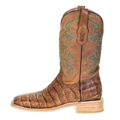 Nrs Footwear Men's Corral Rodeo Performance Antique Saddle Caiman 12in. Tan Embroidery Top -Ariat Sales Store A4055 2