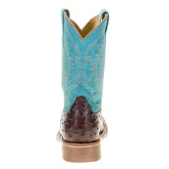 Anderson Bean Kids Chocolate Impostrich Turquoise Sinsation Top Cowboy Boots 8 Anderson Bean Kids Chocolate Impostrich Turquoise Sinsation Top Cowboy Boots -Ariat Sales Store ABK7083 3