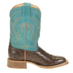 Anderson Bean Kids Chocolate Impostrich Turquoise Sinsation Top Cowboy Boots 9 Anderson Bean Kids Chocolate Impostrich Turquoise Sinsation Top Cowboy Boots -Ariat Sales Store ABK7083 4