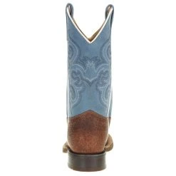 Old West Old West Children's Brown Bull Hide Sky Blue Suede Shaft Cowboy Boot -Ariat Sales Store BCS1944 3