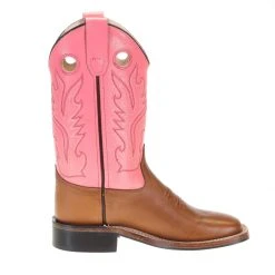 Old West Childrens Tan Canyon Pink Top Square Toe Boot -Ariat Sales Store BSC1839 PG 60 7669