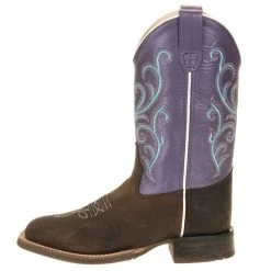 Old West Kids Purple Top Brown Foot Cowgirl Boots -Ariat Sales Store BSC1907 2