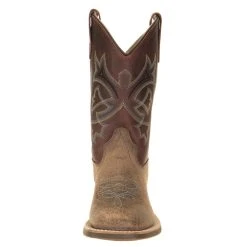 Old West Kids Burnt Red Waxy Top Brown Bull Hide Foot Cowboy Boot -Ariat Sales Store BSC1912 1