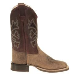 Old West Youth Burnt Red Waxy Top Brown Bull Hide Foot Cowboy Boots -Ariat Sales Store BSC1912 41