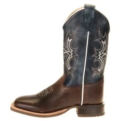 Old West Youth Wipe Out Blue Shaft Brown Foot Cowboy Boots -Ariat Sales Store BSC1914 21