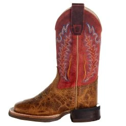 Old West Childrens Brown W/Red Shaft Square Toe Cowboy Boot -Ariat Sales Store BSC1959 03