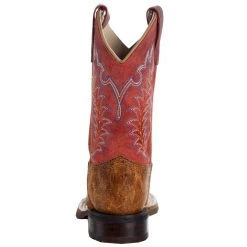 Old West Childrens Brown W/Red Shaft Square Toe Cowboy Boot -Ariat Sales Store BSC1959 04