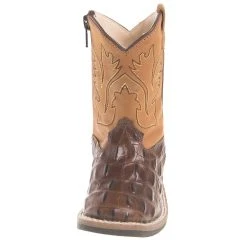Old West Boys Toddler Brown Horn Back Gator Tan Canyon Cowboy Boots -Ariat Sales Store BSI1830 1