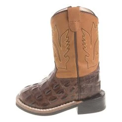 Old West Boys Toddler Brown Horn Back Gator Tan Canyon Cowboy Boots -Ariat Sales Store BSI1830 2
