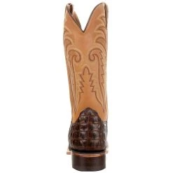 Old West Men's Old West Brown Horn Back Caiman Print 13in. Tan Top Square Toe Boot -Ariat Sales Store BSM1886 4