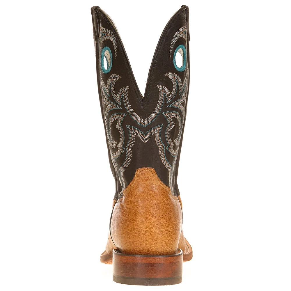 Tony Lama Men's Antique Saddle Smooth Ostrich 11in. Black Top Cowboy Boot 3 Tony Lama Men's Antique Saddle Smooth Ostrich 11in. Black Top Cowboy Boot - Image 3