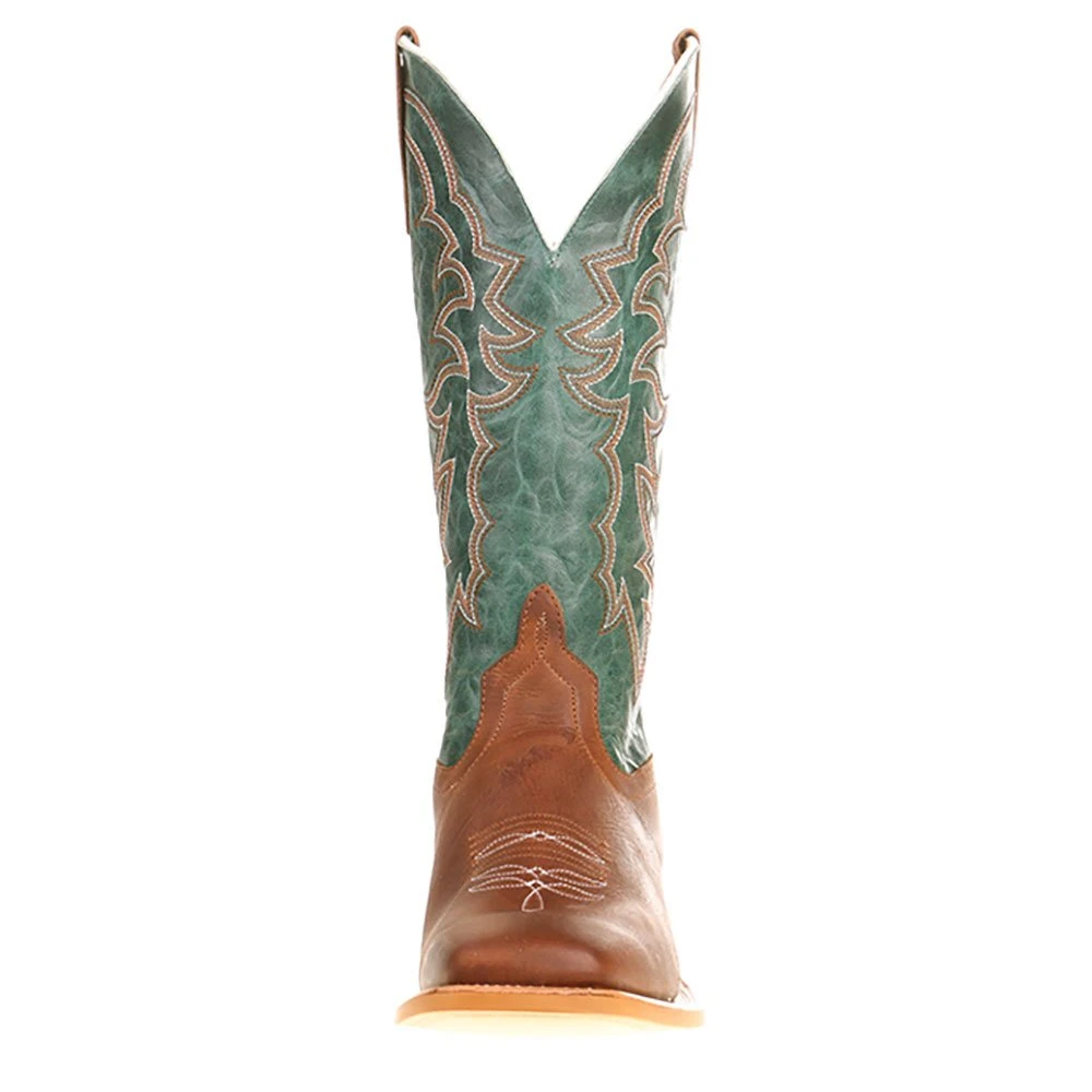 HorsePower Boots Men's Horse Power Sugared Honey 13in. Turquoise Vail Top Square Toe Cowboy Boot 2 HorsePower Boots Men's Horse Power Sugared Honey 13in. Turquoise Vail Top Square Toe Cowboy Boot - Image 2