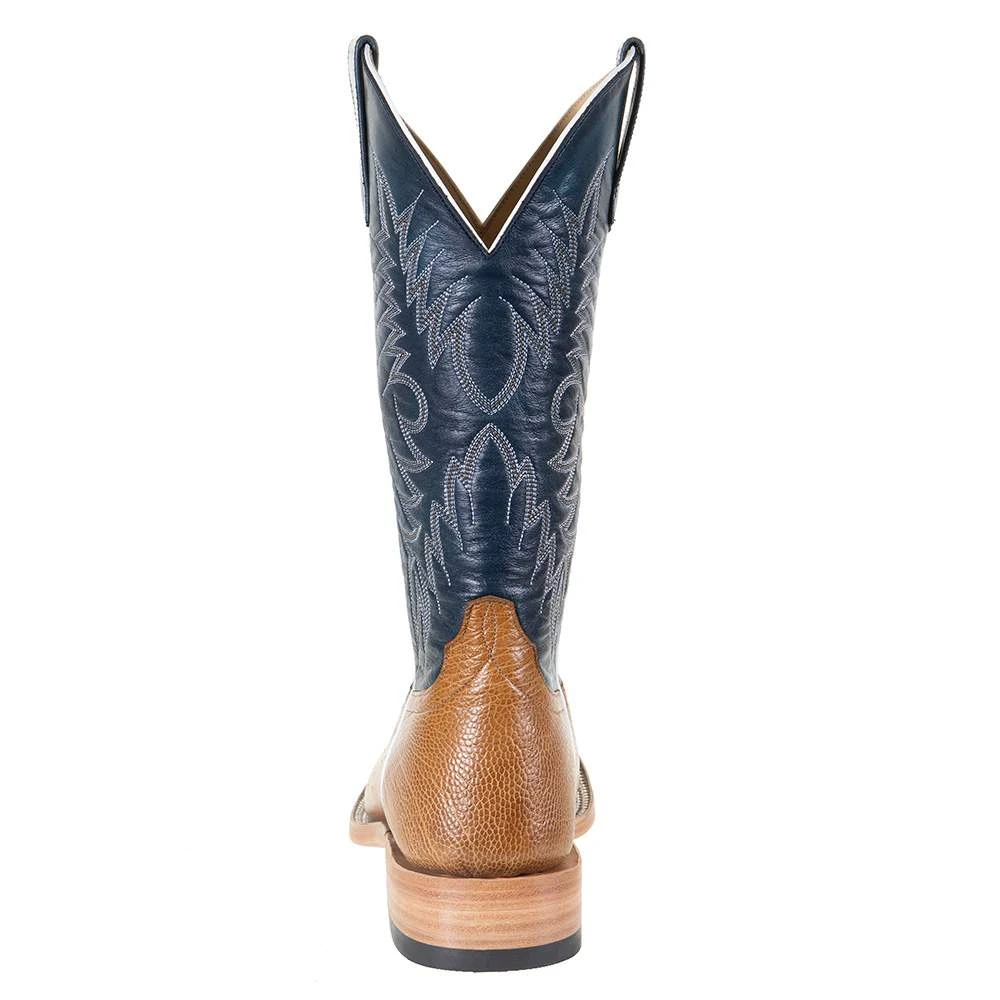 Horsepower Men's Top Antique Saddle Smooth Ostrich 13in. Blue Top Cowboy Boots 4 Horsepower Men's Top Antique Saddle Smooth Ostrich 13in. Blue Top Cowboy Boots - Image 4