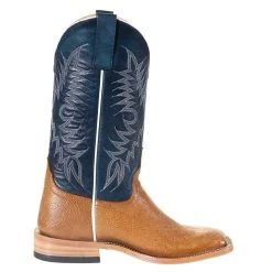 Horsepower Men's Top Antique Saddle Smooth Ostrich 13in. Blue Top Cowboy Boots 10 Horsepower Men's Top Antique Saddle Smooth Ostrich 13in. Blue Top Cowboy Boots -Ariat Sales Store HP8011 4