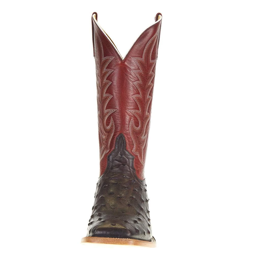 Horsepower Boots Men's Horsepower Top Hand Nicotine Lux Full Quill Ostrich 13in. Red Sinsation Top Boot 2 Horsepower Boots Men's Horsepower Top Hand Nicotine Lux Full Quill Ostrich 13in. Red Sinsation Top Boot - Image 2