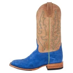 Horsepower Men's Top Hand Blue Suede 13in. Tan Top Cowboy Boot -Ariat Sales Store HP8044 2