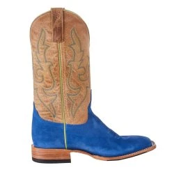 Horsepower Men's Top Hand Blue Suede 13in. Tan Top Cowboy Boot -Ariat Sales Store HP8044 4
