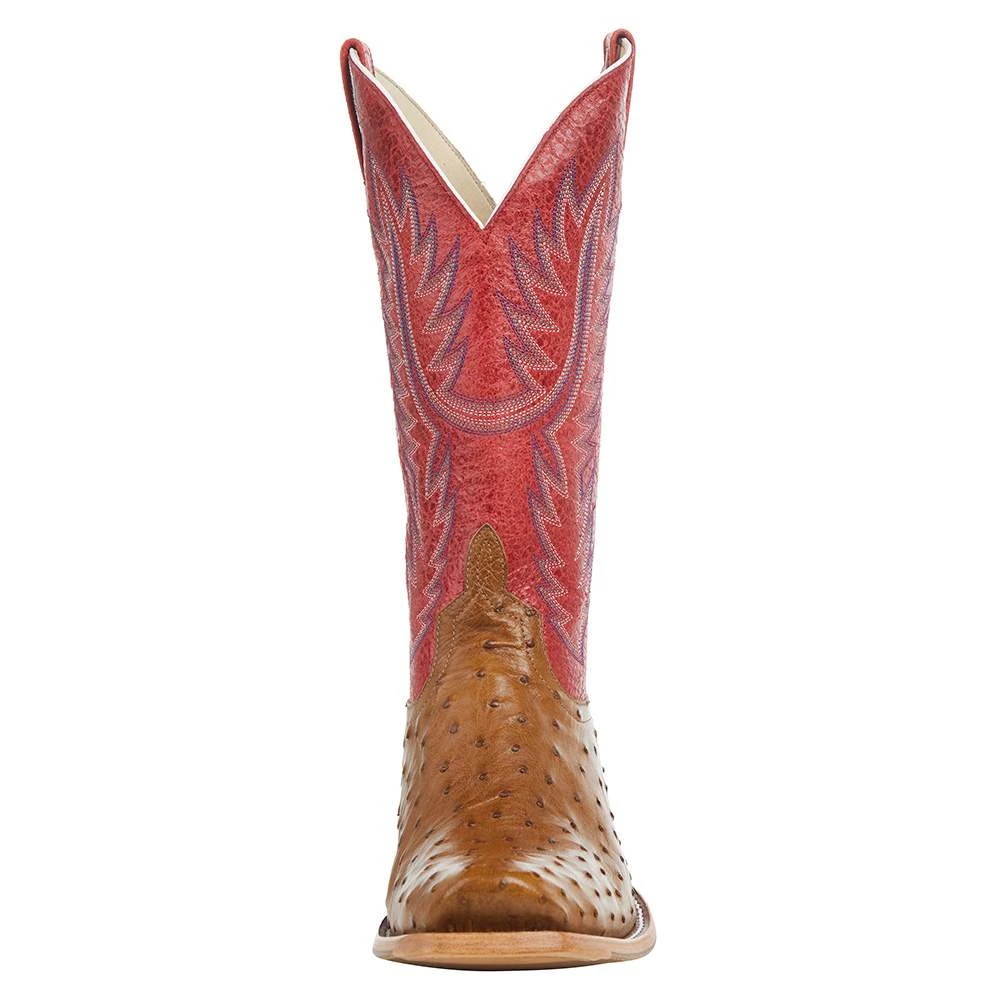 Horsepower Boots Men's TH Antique Saddle Full Quill Ostrich 13in. Red Sinsation Top Boot 3 Horsepower Boots Men's TH Antique Saddle Full Quill Ostrich 13in. Red Sinsation Top Boot - Image 3