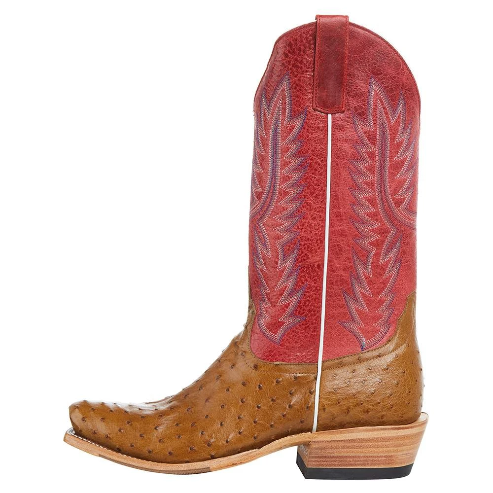 Horsepower Boots Men's TH Antique Saddle Full Quill Ostrich 13in. Red Sinsation Top Boot 4 Horsepower Boots Men's TH Antique Saddle Full Quill Ostrich 13in. Red Sinsation Top Boot - Image 4
