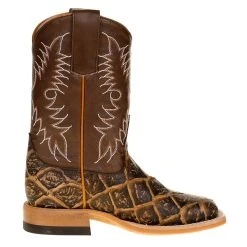 Horsepower Kids Horsepower Rusty Fish Print With Brown Top Cowboy Boots -Ariat Sales Store HPK1844 5
