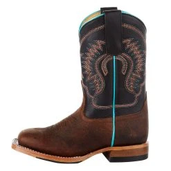 Horsepower Kids Chocolate Distressed Bison Cowboy Boot -Ariat Sales Store HPK1854 3