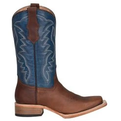 Circle G Kids Brown And Blue Embroidery Square Toe Cowboy Boot -Ariat Sales Store J7103 BOOT 3