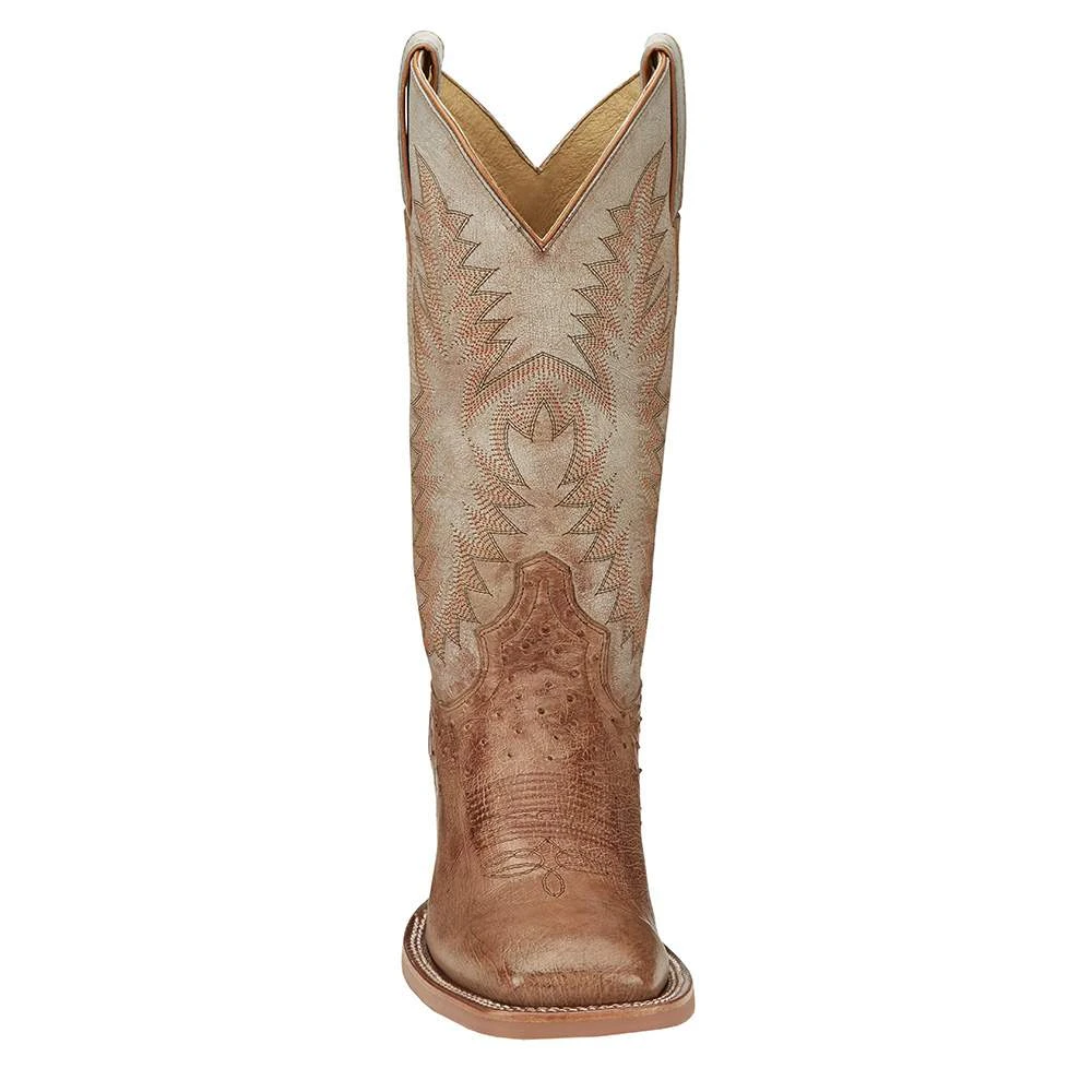 Horsepower Men's Justin Vintage Tan Smooth Ostrich Cowboy Boot 2 Horsepower Men's Justin Vintage Tan Smooth Ostrich Cowboy Boot - Image 2