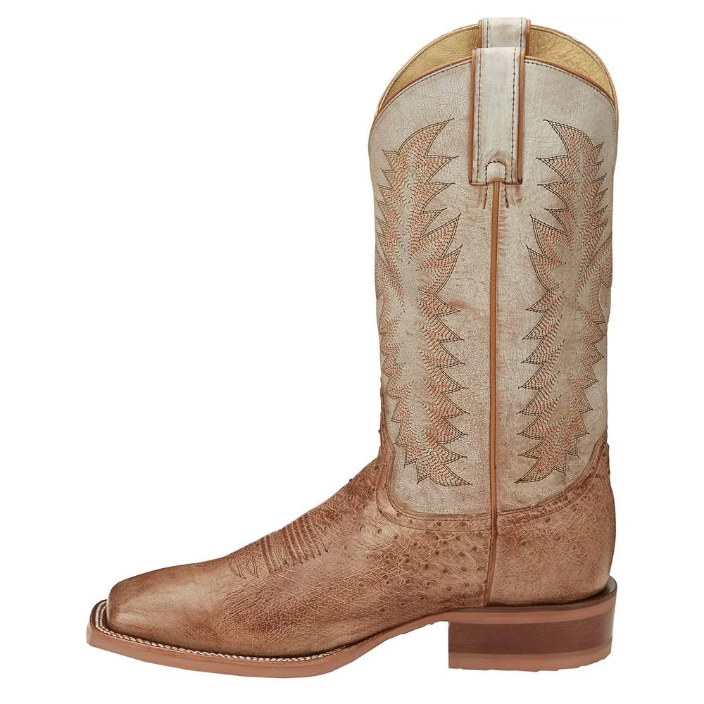 Justin Boots Men's Vintage Tan Smooth Ostrich Cowboy Boot 3 Justin Boots Men's Vintage Tan Smooth Ostrich Cowboy Boot - Image 3