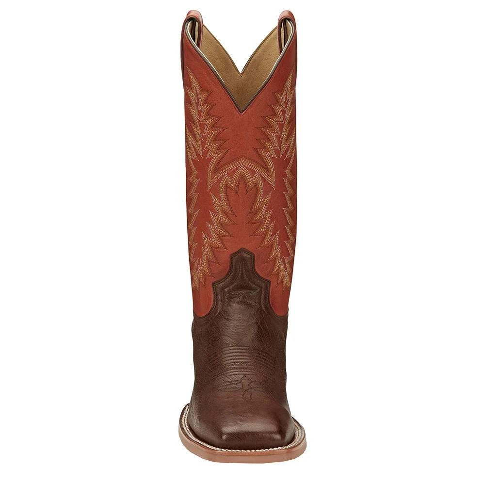 Justin Boots Men's Antique Brown Ostrich Cowboy Boot 2 Justin Boots Men's Antique Brown Ostrich Cowboy Boot - Image 2